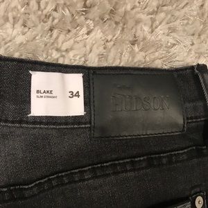 Men’s Hudson “Blake” Slim Straight Black Jeans- 34